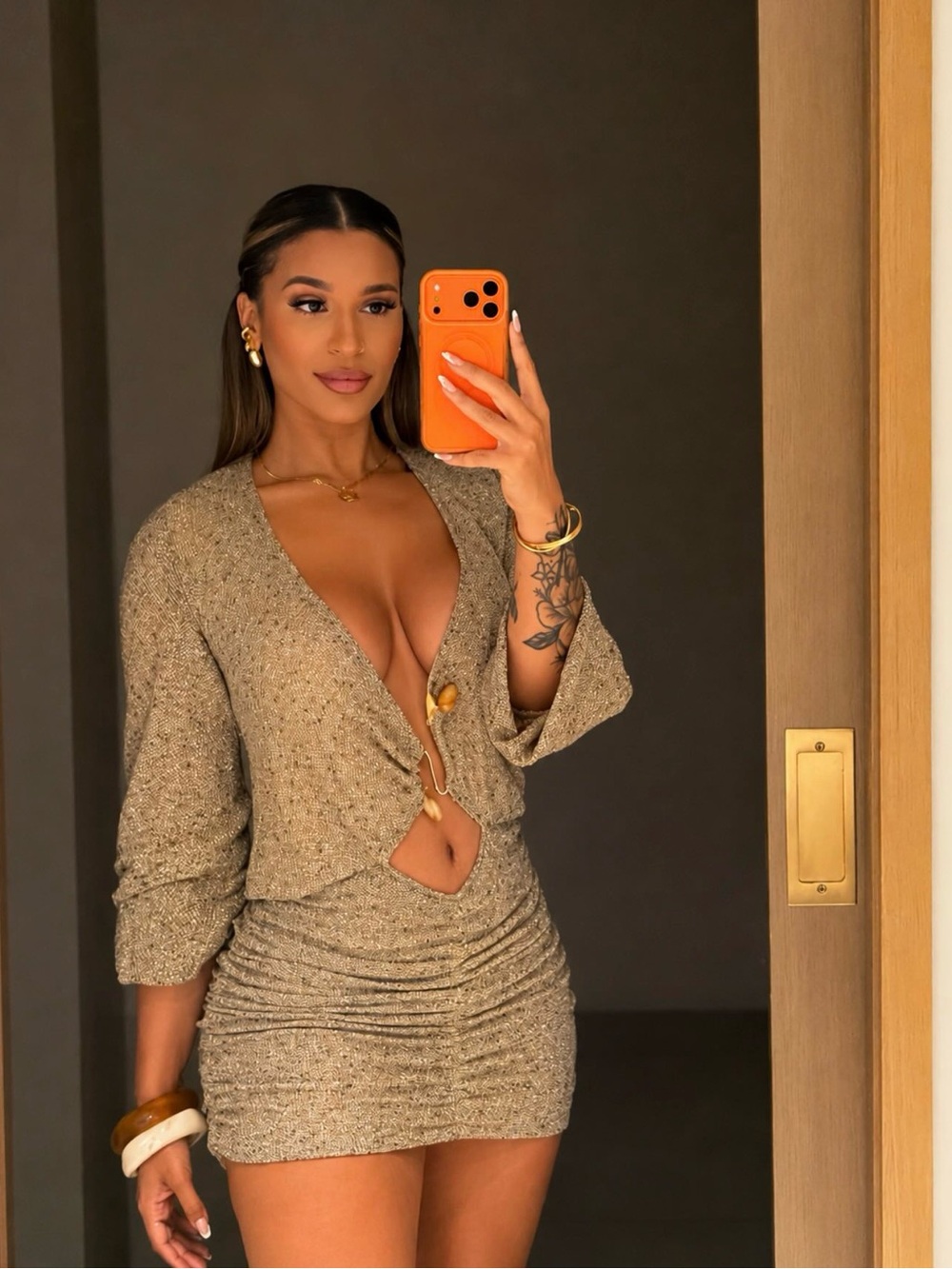 Outcast Long Sleeve Boho Mesh Dress - Size S